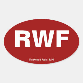 Pegatina Ovalada Código del aeropuerto - caídas de la secoya,