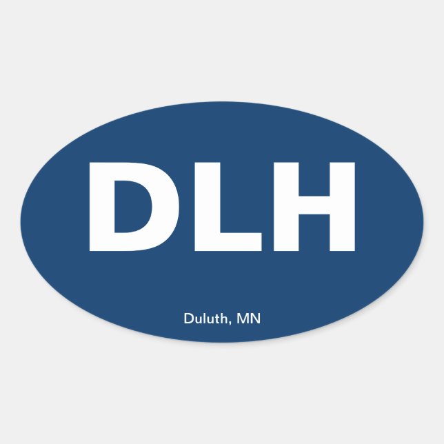 Pegatina Ovalada Código del aeropuerto - Duluth, Minnesota (Anverso)