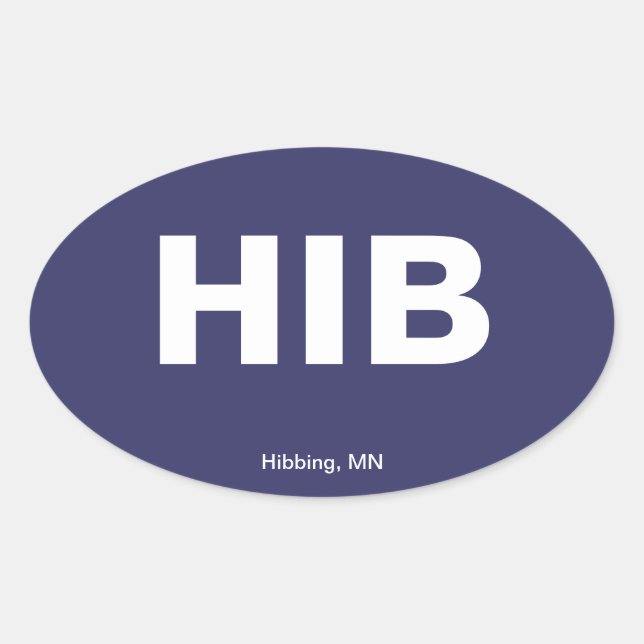 Pegatina Ovalada Código del aeropuerto - Hibbing, Minnesota (Anverso)