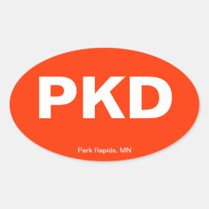 Pegatina Ovalada Código del aeropuerto - Park Rapids, Minnesota