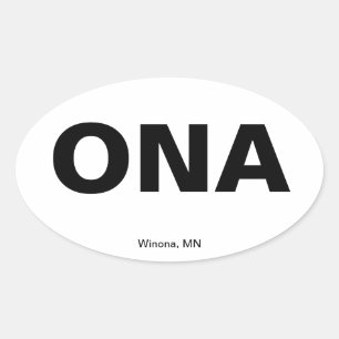 Pegatina Ovalada Código del aeropuerto - Winona Minnesota