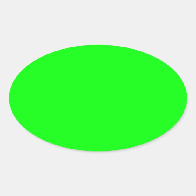 Pegatina Ovalada Código hexagonal verde neón 00FF00 (Anverso)