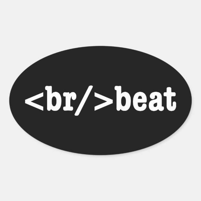 Pegatina Ovalada código HTML de salto (Anverso)