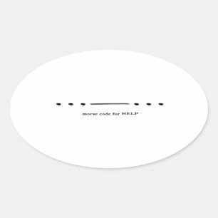 Pegatina Ovalada Código Morse para AYUDA