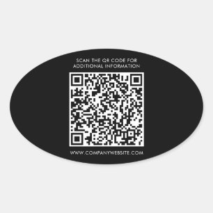 Pegatina Ovalada Código QR moderno de marketing empresarial promoci