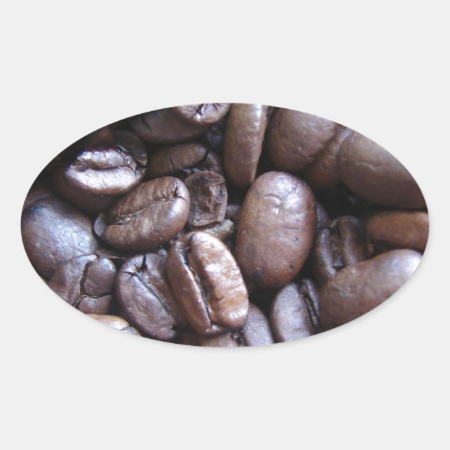Pegatina Ovalada Coffee Crazy (Anverso)