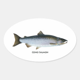 Pegatina Ovalada Coho Salmon