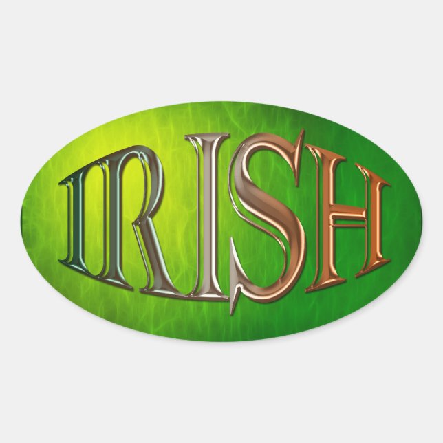 Pegatina Ovalada Colección de la bandera irlandesa CELTIC CLASSICS (Anverso)
