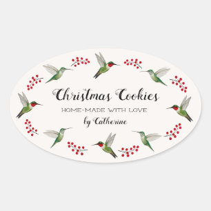 Pegatina Ovalada Colibrí personalizado