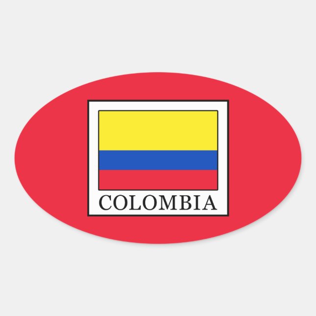 Pegatina Ovalada Colombia (Anverso)