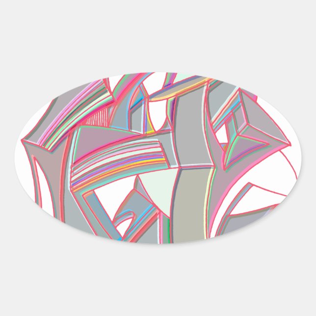 Pegatina Ovalada Color personalizado (Anverso)