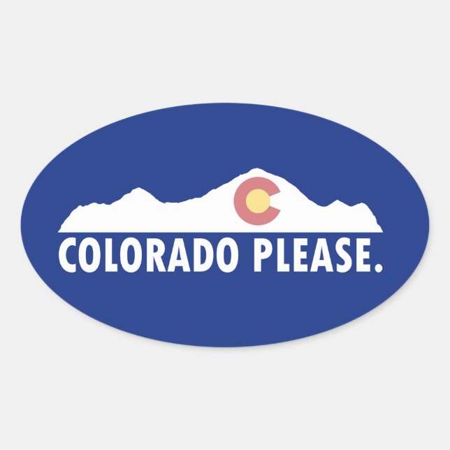 Pegatina Ovalada Colorado Please (Anverso)