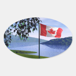 Pegatina Ovalada Colores canadienses