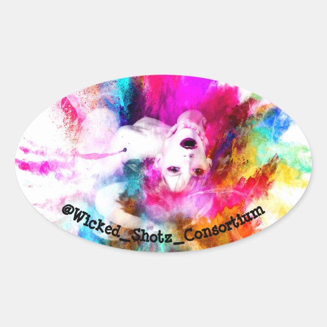 Pegatina Ovalada Colores de pasión (Anverso)