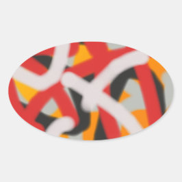 Pegatina Ovalada colorido arte abstracto 0748