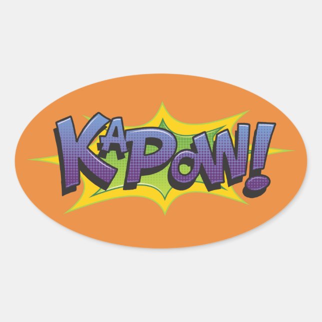 Pegatina Ovalada ¡Cómic KaPow! (Anverso)