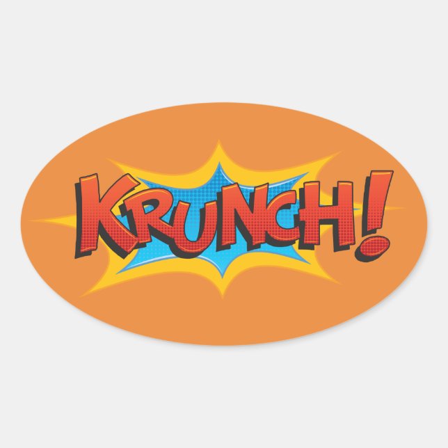 Pegatina Ovalada ¡Cómic Krunch! (Anverso)