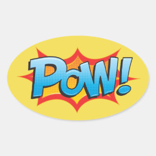 Pegatina Ovalada ¡Comic Pow!