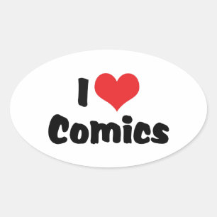 Pegatina Ovalada Cómics - Amante de los cómics