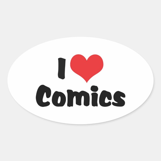 Pegatina Ovalada Cómics - Amante de los cómics (Anverso)