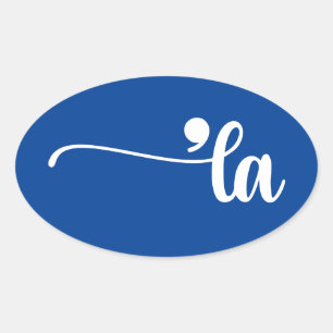 Pegatina Ovalada Comma La Kamala Harris Blue