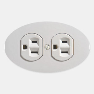 Pegatina Ovalada Complemento de salida eléctrica