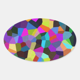 Pegatina Ovalada Confetti en tonos jewel