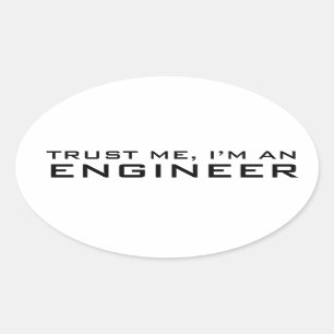 Pegatina Ovalada Confía en mí, soy ingeniero