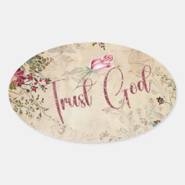 Pegatina Ovalada Confiar en Dios