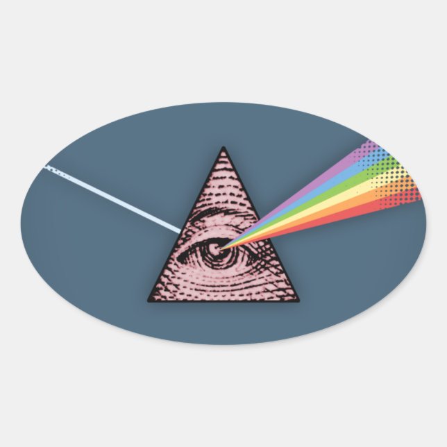 Pegatina Ovalada Conjuntivitis Illuminatis (Anverso)