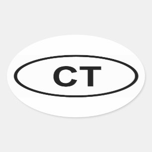 Pegatina Ovalada Connecticut "CT"