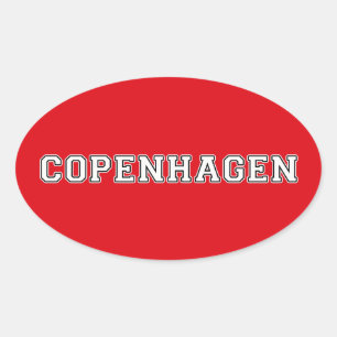 Pegatina Ovalada Copenhague Dinamarca