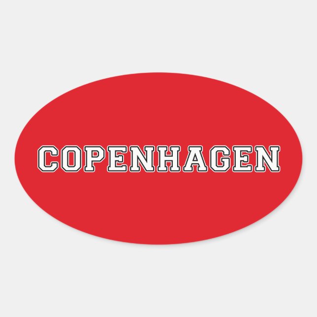 Pegatina Ovalada Copenhague Dinamarca (Anverso)