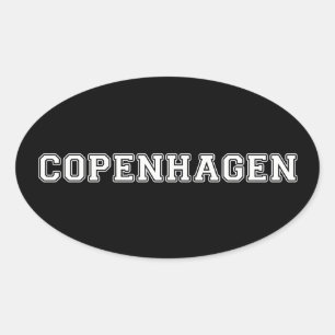 Pegatina Ovalada Copenhague Dinamarca