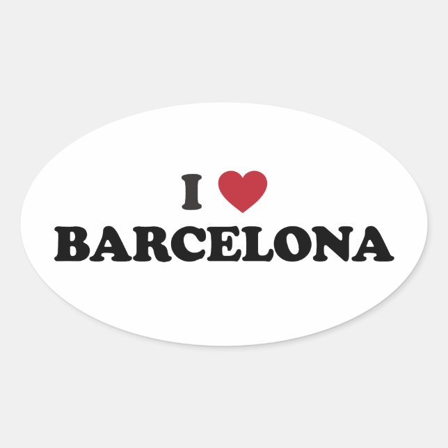 Pegatina Ovalada Corazón Barcelona España (Anverso)