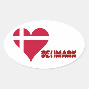 Pegatina Ovalada Corazón danés