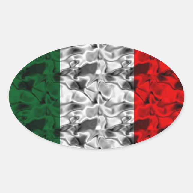 Pegatina Ovalada Corazón de bandera de Italia (Anverso)