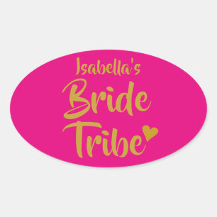 Pegatina Ovalada Corazón personalizado del oro de la tribu de la