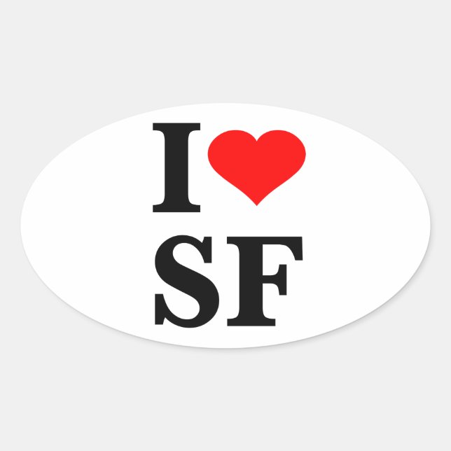Pegatina Ovalada Corazón San Francisco (Anverso)