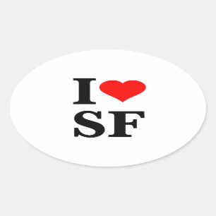 Pegatina Ovalada Corazón San Francisco