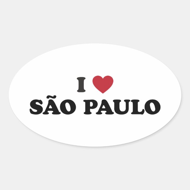 Pegatina Ovalada Corazón Sao Paulo Brasil (Anverso)