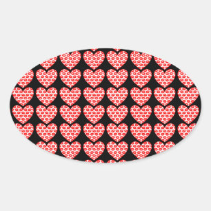 Pegatina Ovalada Corazones de los labios de bessi