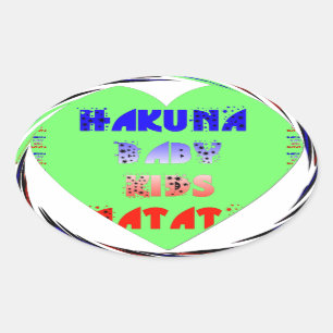 Pegatina Ovalada Corazones Luminosos de Bebé Diseño Infantil Hakuna