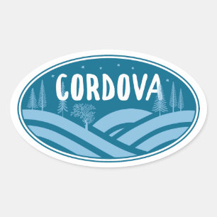 Pegatina Ovalada Cordova Alaska al aire libre