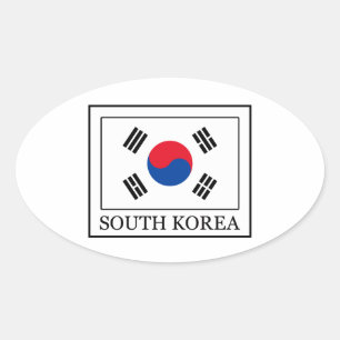 Pegatina Ovalada Corea del Sur
