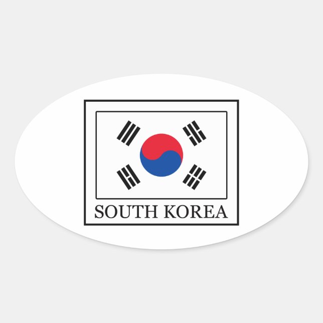Pegatina Ovalada Corea del Sur (Anverso)