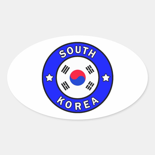 Pegatina Ovalada Corea del Sur (Anverso)