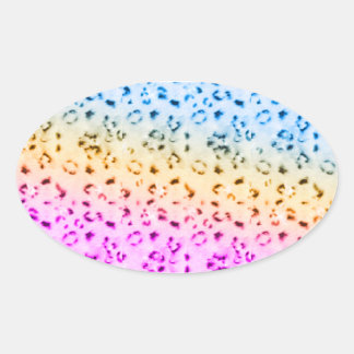 Pegatina Ovalada Corey Tiger 80s Multicolor Leopardo de las Nieves
