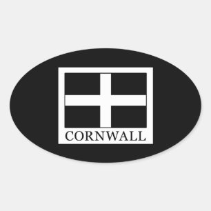 Pegatina Ovalada Cornwall