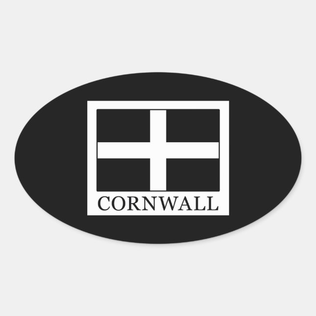 Pegatina Ovalada Cornwall (Anverso)